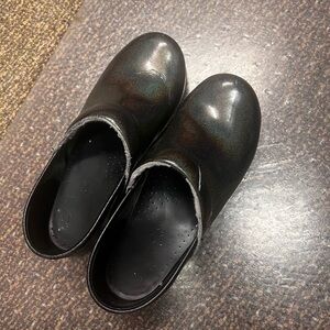 Dansko Black Rubber Sole Clogs